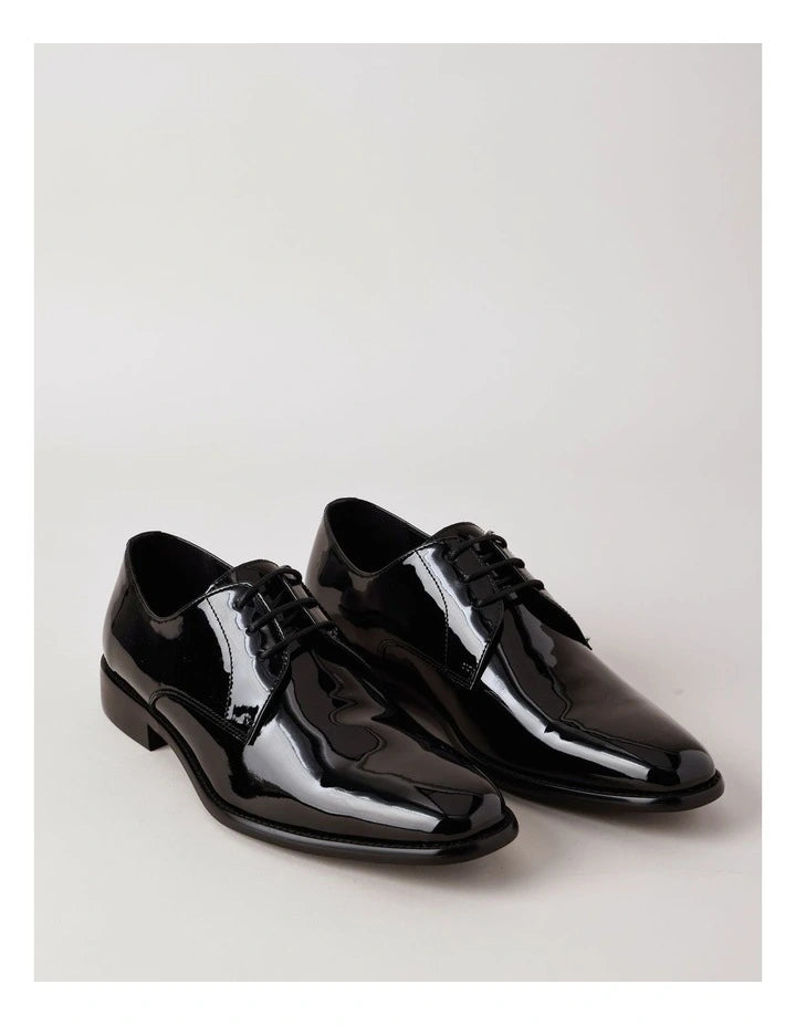 Blaq Porto Patent Lace Up in Black