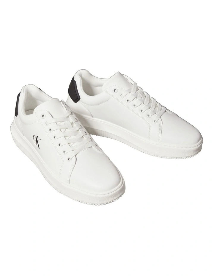 Calvin Klein Chunky Cupsole Ru Patch Lth Sneaker in Bright White