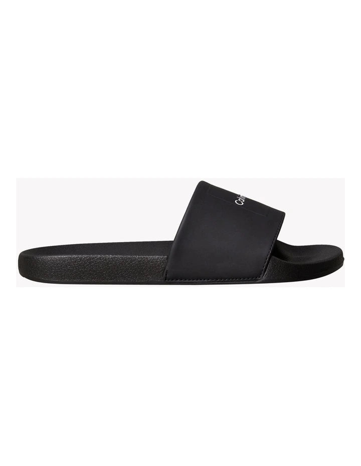 Calvin Klein Pool Slide Square Sandal in Black