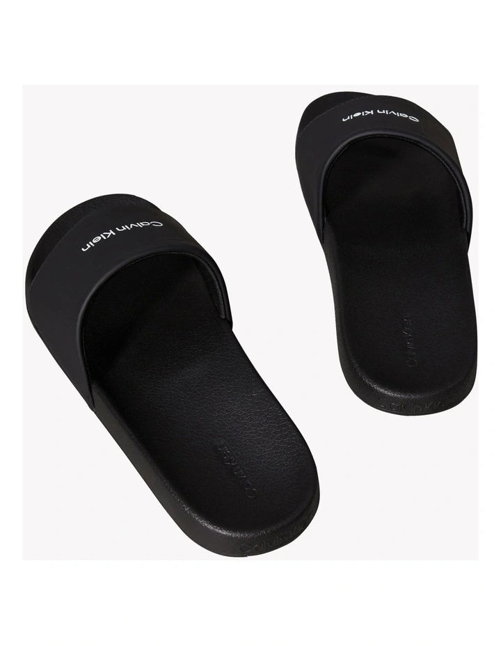 Calvin Klein Pool Slide Square Sandal in Black