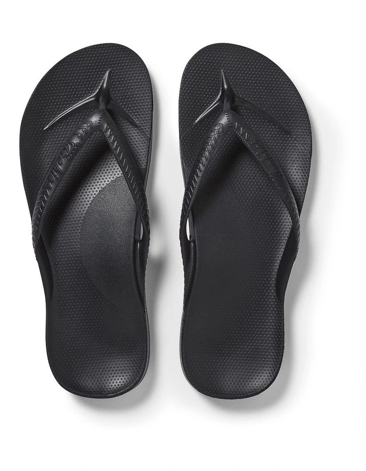 Archies Arch Support Thongs in Black