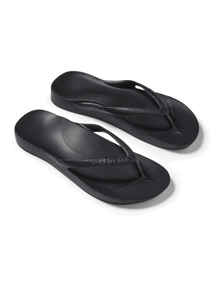 Archies Arch Support Thongs in Black