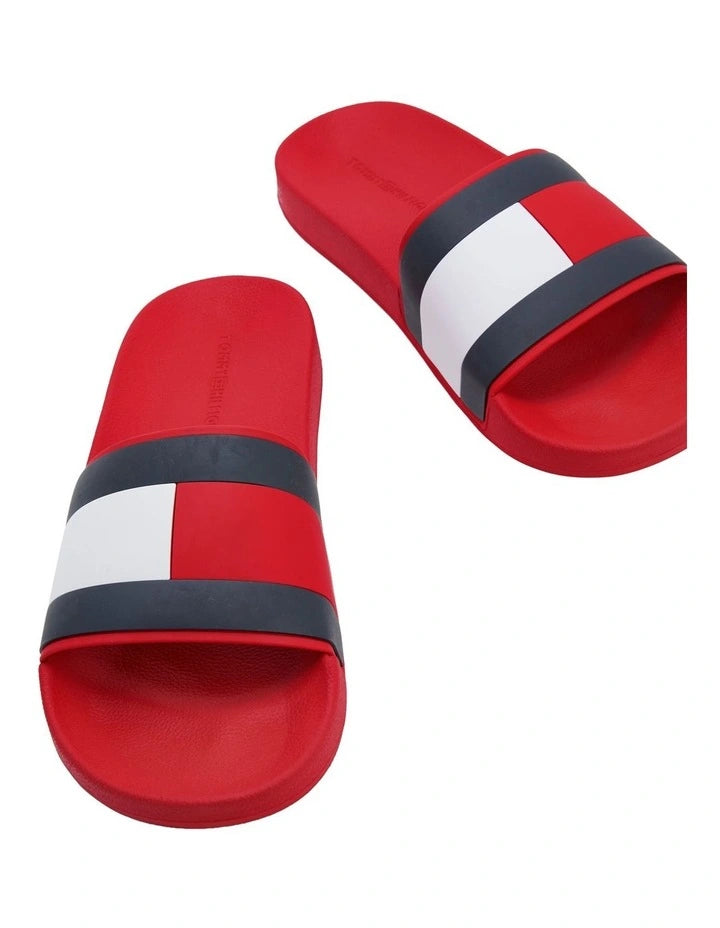 Tommy Hilfiger Flag Pool Slides Primary Red