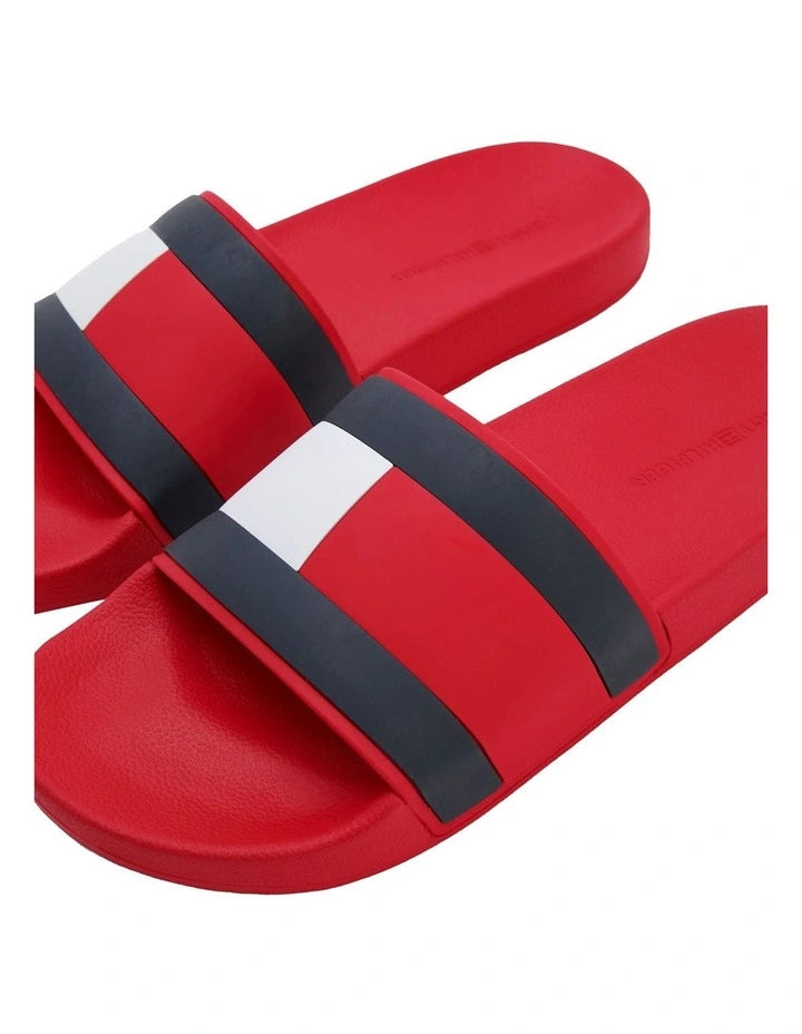 Tommy Hilfiger Flag Pool Slides Primary Red