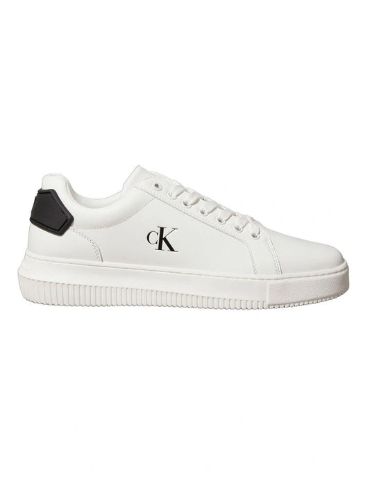 Calvin Klein Chunky Cupsole Ru Patch Lth Sneaker in Bright White