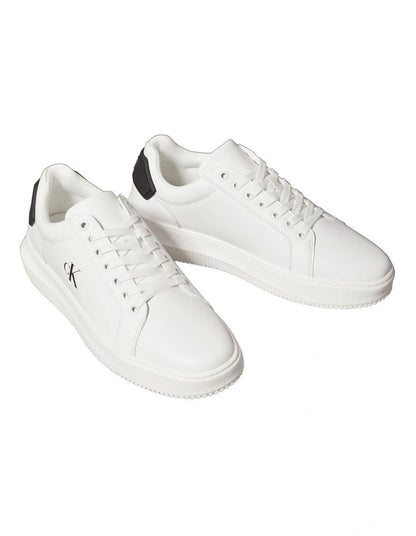 Calvin Klein Chunky Cupsole Ru Patch Lth Sneaker in Bright White