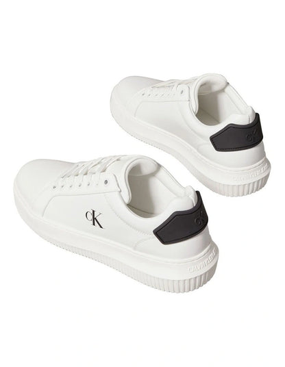 Calvin Klein Chunky Cupsole Ru Patch Lth Sneaker in Bright White