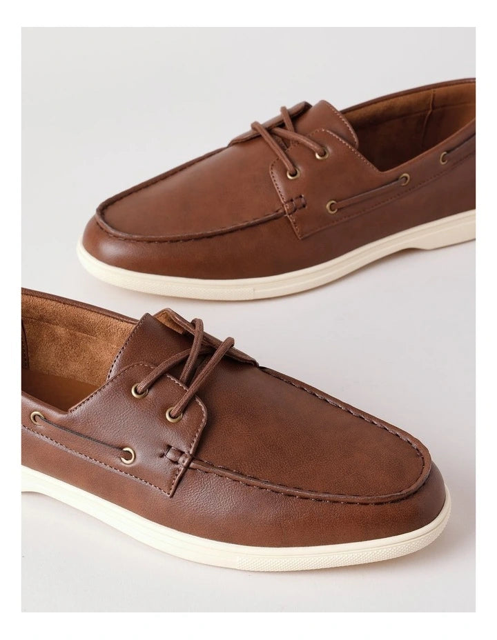 Blaq Malaga Boat Shoe in Tan