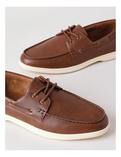 Blaq Malaga Boat Shoe in Tan