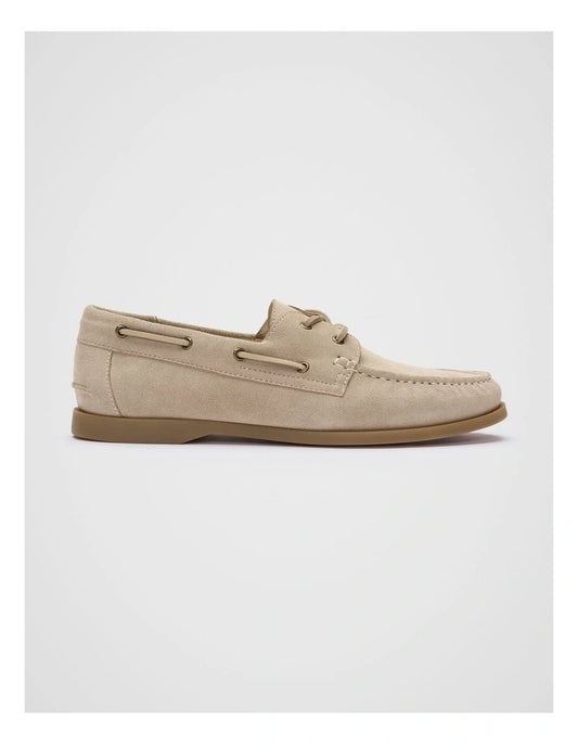 Seed Heritage Suede Boat Shoe in Almond