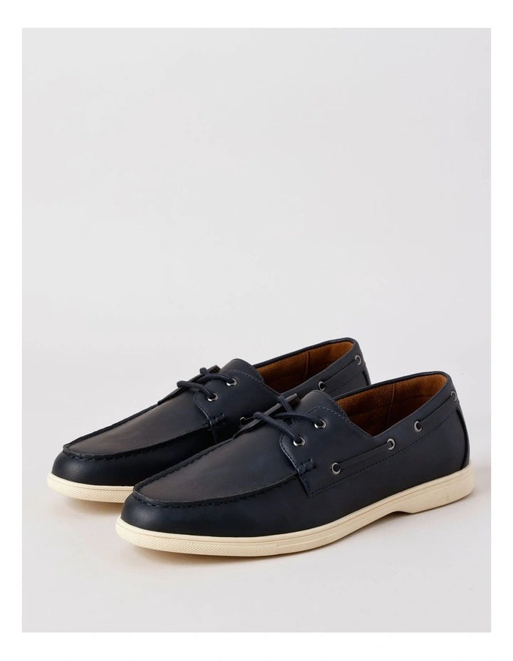 Blaq Malaga Boat Shoe in Dark Navy