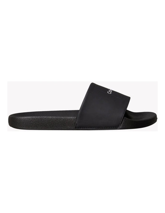 Calvin Klein Pool Slide Square Sandal in Black