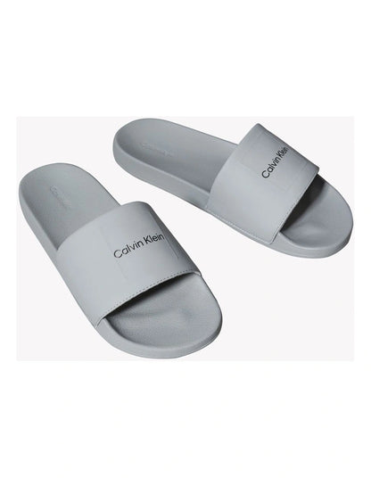 Calvin Klein Pool Slide Square Sandal in Granite Road