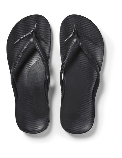 Archies Arch Support Thongs in Black