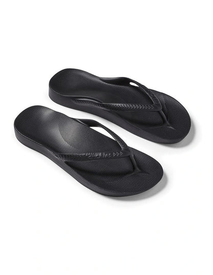 Archies Arch Support Thongs in Black